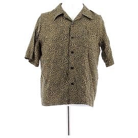 Camisa Saint Laurent con estampado de leopardo beige de algodón Beige