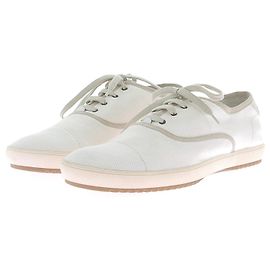 Louis Vuitton White Canvas Loafers White