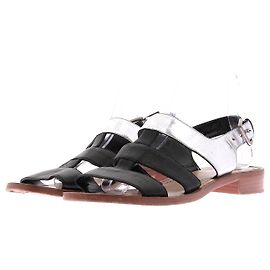 Sandali Miu Miu in pelle nera e argento Nero