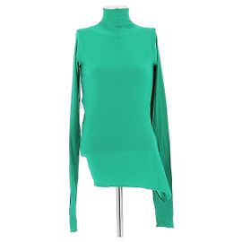 Top de cuello alto verde de manga larga Lemaire Verde