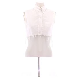 Thom Browne Camicia Crop Senza Maniche Bianca Bianco