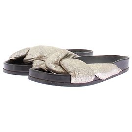 Chloé Metallic Gold Leather Mules Golden