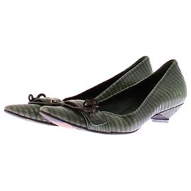 Miu Miu Green Leather Ballet Flats Size 38 Green