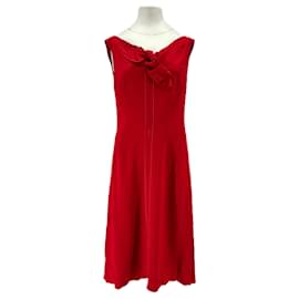 Autre Marque Rotes ärmelloses Midikleid Rot