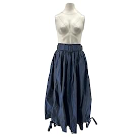 Autre Marque Marineblaue Rock mit Gürtel Marineblau