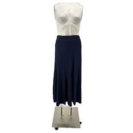 Eric Bompard Jupe bleu en cachemire Bleu Marine