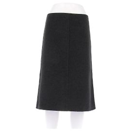 Mango Midirock aus grauer Wolle Grau