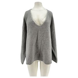 Autre Marque BY AYLIN KOENIG Wollpullover grau V Ausschnitt S Grau