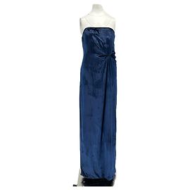 Céline Schnürkleid aus Samt Blau