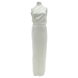 Autre Marque Robe longue asymétrique blanche CHRISTOPHER ESBER Blanc