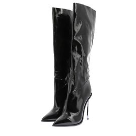 Casadei Botas altas pretas de couro Preto
