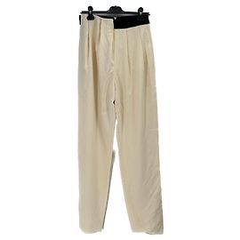 Massimo Dutti Ecru Hose mit schwarzem elastischem Bund Beige