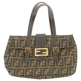 Fendi Monogrammed canvas handbag Brown