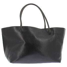 Autre Marque Bolso Tote de cuero "The Eva Weekend" Negro