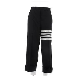 Thom Browne Calça azul marinho com listras brancas Azul marinho