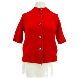 Autre Marque Suéter de lana rojo con botones 440ME Roja