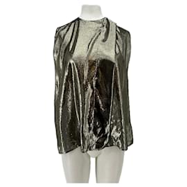 Haider Ackermann Top brillant Doré