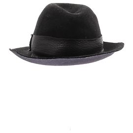 Autre Marque Chapéu de lã e couro Preto