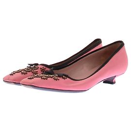 Prada Sapatilhas de couro com padrão de vaca rosa Rosa