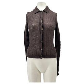 Autre Marque Braunes Mohair Oberteil mit langen Ärmeln 44OME Braun