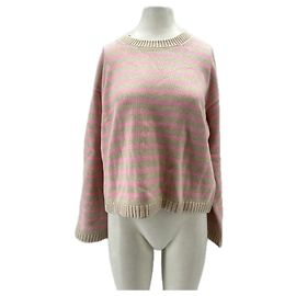 Barbour Suéter bege com listras rosas Bege