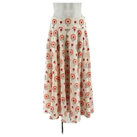 Autre Marque Falda larga estampada MALIE beige de algodón Beige