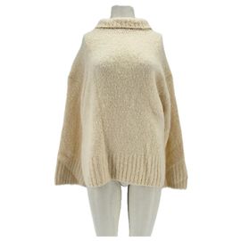 Pull Selected beige en laine M Beige
