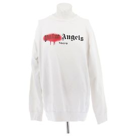Palm Angels White Logo Cotton Sweater White