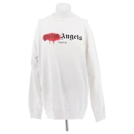 Suéter blanco con logo Palm Angels de algodón Blanco