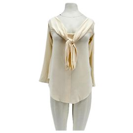Longchamp Seidenbluse Beige Beige