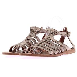 Autre Marque Sandales KJACQUES en cuir imprimé python gris Gris