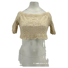 Ba&Sh Top cropped em malha Bege