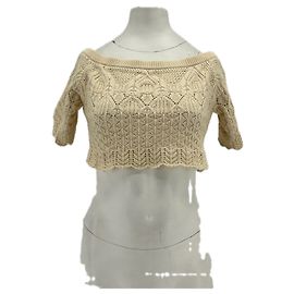 Ba&Sh Top crop en maille Beige