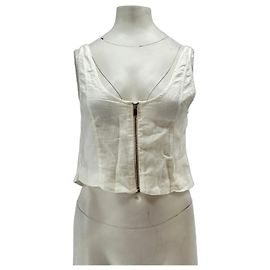 Top sin mangas de lino blanco Dagmar Blanco
