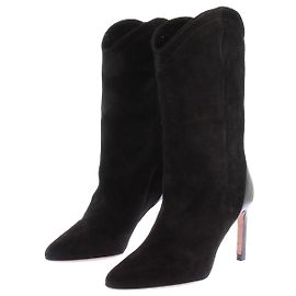 Bottines à talons Ba&Sh en daim et cuir noir 36 Noir