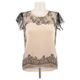Valentino Garavani Top de malha e renda Bege
