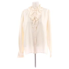 Camicia di seta Baum und Pferdgarten Bianca Bianco