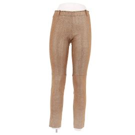 Stouls Calça de couro dourada Dourado