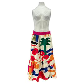 Falda larga estampada multicolor Eres de algodón Multicolor