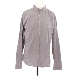 Camicia Dior a quadri rossa e blu in cotone Rosso