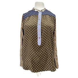 La Prestic Ouiston Blusa de seda estampada Verde