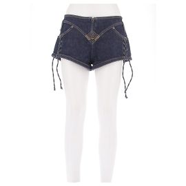 Shorts mini de denim azul Jean Paul Gaultier Azul