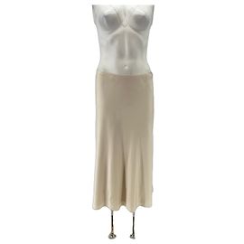 Ba&Sh Cream Satin Skirt Beige