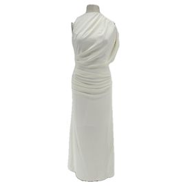 Autre Marque Weißes plissiertes Maxikleid Weiß