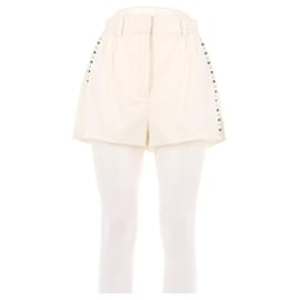 Shorts de algodão branco com pérolas Versace Branco