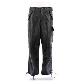 Dior Black Leather Pants Black