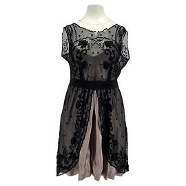 Philosophy Di Alberta Ferretti Black Lace and Embroidery Dress Black