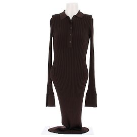Autre Marque Vestido longo marrom de viscose com botões GALVAN LONDON Marrom