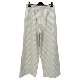 Autre Marque Pantalón blanco a rayas Blanco