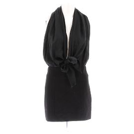 Robe noire Balmain à col halter sans manches Noir